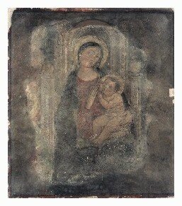 L'affresco prima del restauro